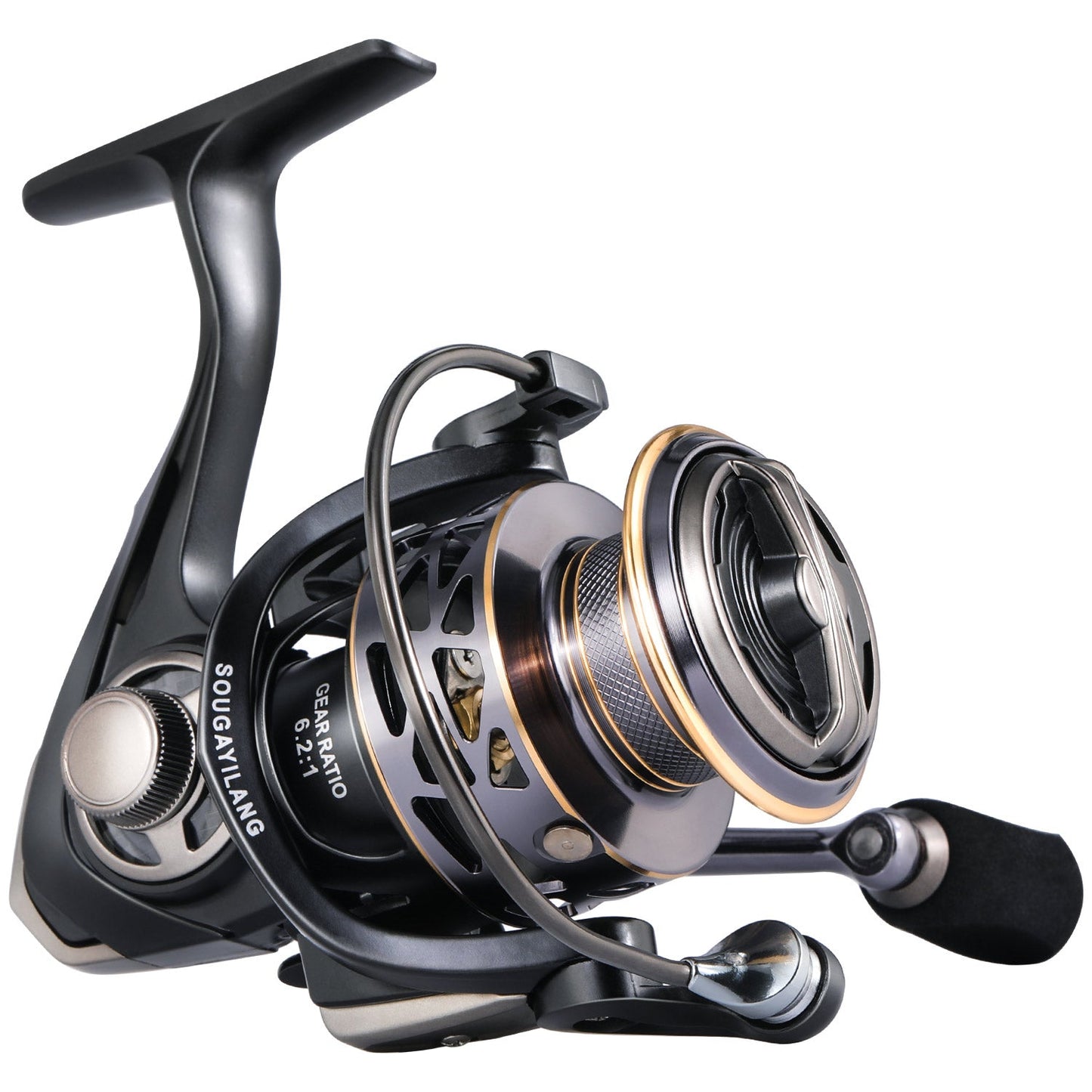 Sougayilang Spinning Reel - 6.2:1 High Speed Gear Ratio, Freshwater and Saltwater Fishing Reel with 12+1 Shieled BB, Max Drag 35Lbs